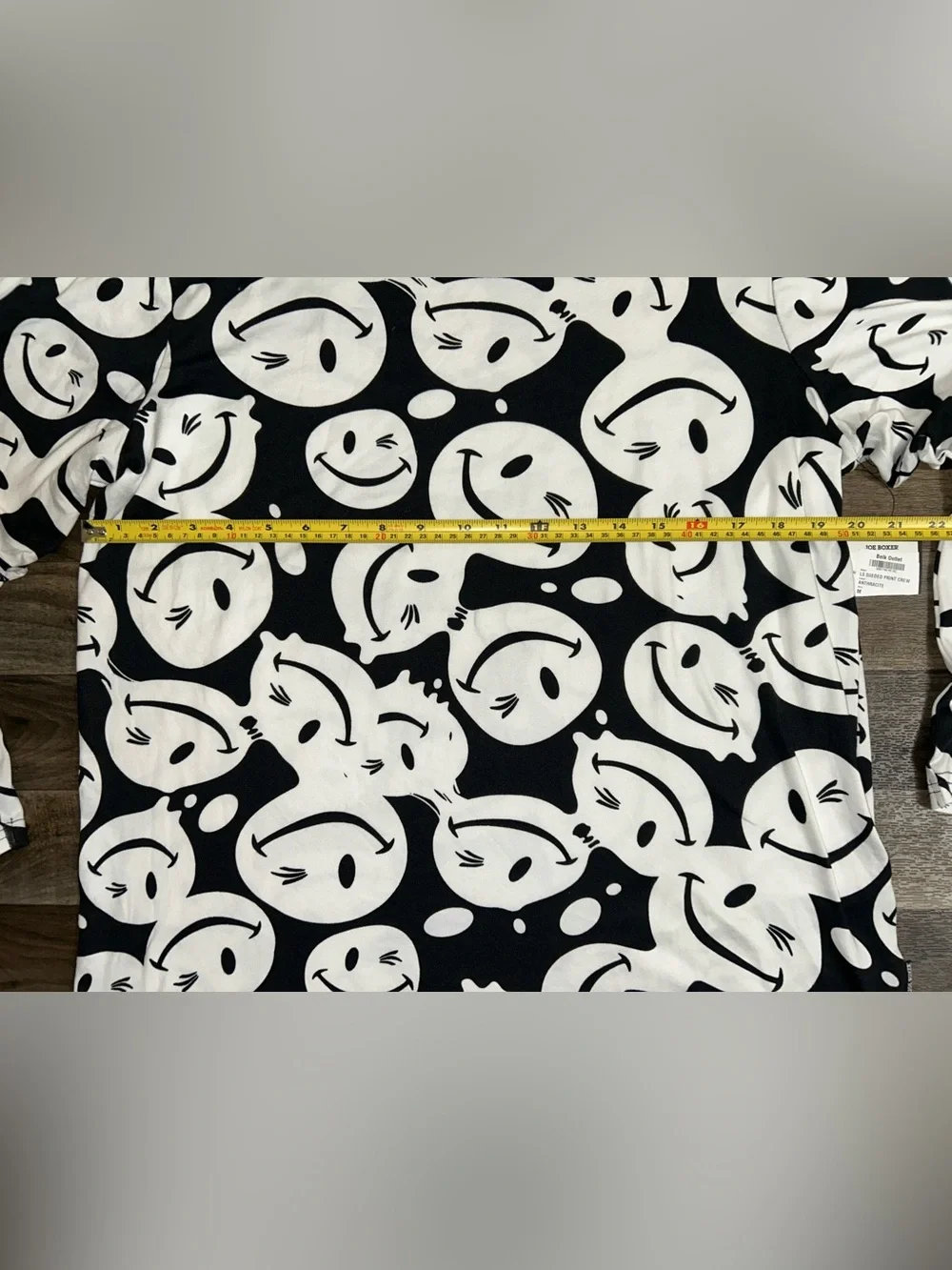 Joe Boxer Smiley Face Sueded Sleep Shirt Men’s M Black White NWT